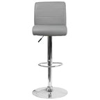 Flash Furniture Contemporary Vinyl Adjustable Height Barstool with Rolled Seat and Chrome Base
