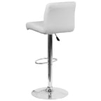 Flash Furniture Contemporary Vinyl Adjustable Height Barstool with Rolled Seat and Chrome Base