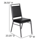 Flash Furniture HERCULES Series Square Back Stacking Banquet Chair with Silvervein Frame