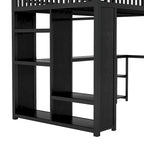 Struttura letto a soppalco full XL con armadio integrato