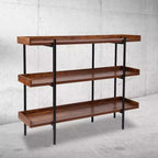 Emma and Oliver Libreria Scaffale a 3 Ripiani 35H con Finitura Venata Legno Rustico