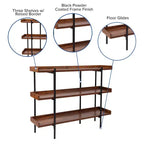Emma and Oliver Libreria Scaffale a 3 Ripiani 35H con Finitura Venata Legno Rustico