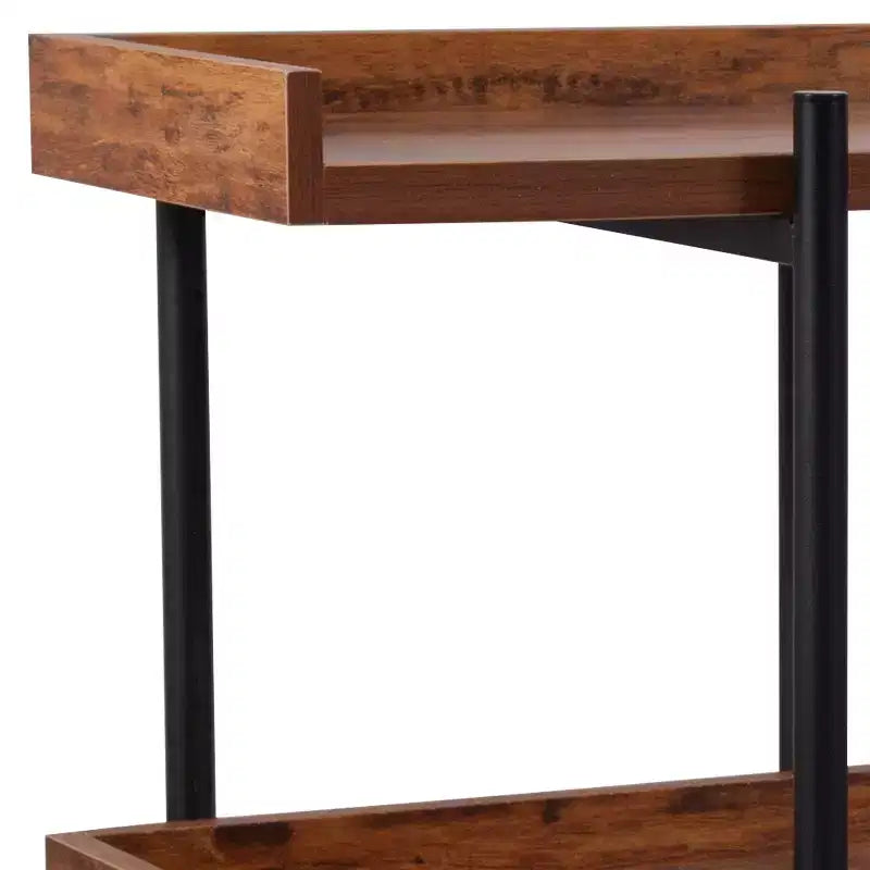 Emma and Oliver Libreria Scaffale a 3 Ripiani 35H con Finitura Venata Legno Rustico