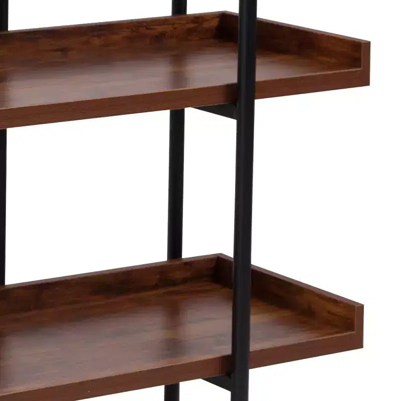 Emma and Oliver Libreria Scaffale a 3 Ripiani 35H con Finitura Venata Legno Rustico