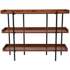 Emma and Oliver Libreria Scaffale a 3 Ripiani 35H con Finitura Venata Legno Rustico
