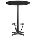 Emma and Oliver 30 Round Laminate Bar Table with 22x22 Foot Ring Base
