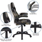 Flash Furniture Gaming Desk and Racing Chair Set with Cup Holder, Headphone Hook & 2 Wire Management Holes