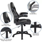 Flash Furniture Gaming Desk and Racing Chair Set with Cup Holder, Headphone Hook & 2 Wire Management Holes