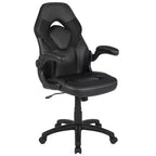 Flash Furniture Gaming Desk and Racing Chair Set with Cup Holder, Headphone Hook & 2 Wire Management Holes