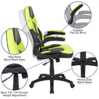 Flash Furniture Gaming Desk and Racing Chair Set with Cup Holder, Headphone Hook & 2 Wire Management Holes