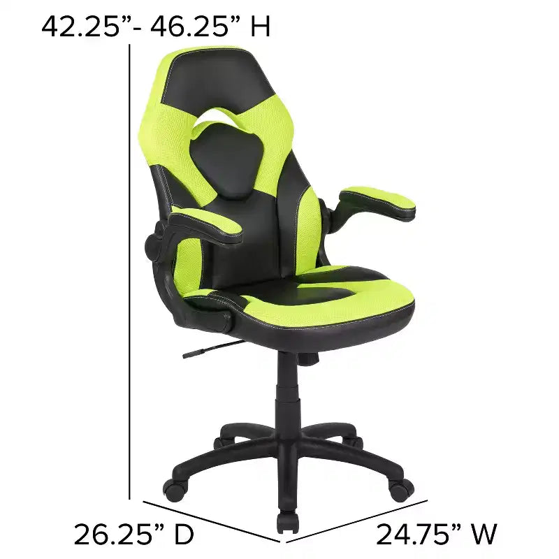 Flash Furniture Gaming Desk and Racing Chair Set with Cup Holder, Headphone Hook & 2 Wire Management Holes