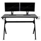 Flash Furniture Gaming Desk and Racing Chair Set with Cup Holder, Headphone Hook & 2 Wire Management Holes