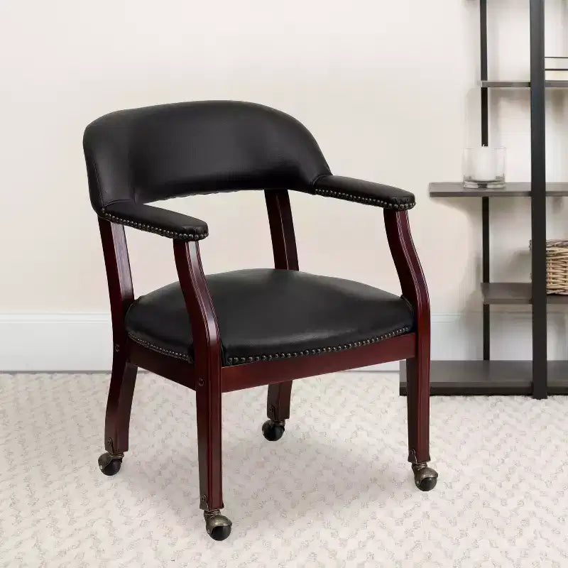 Emma and Oliver Conference Chair with Accent Nail Trim and Casters