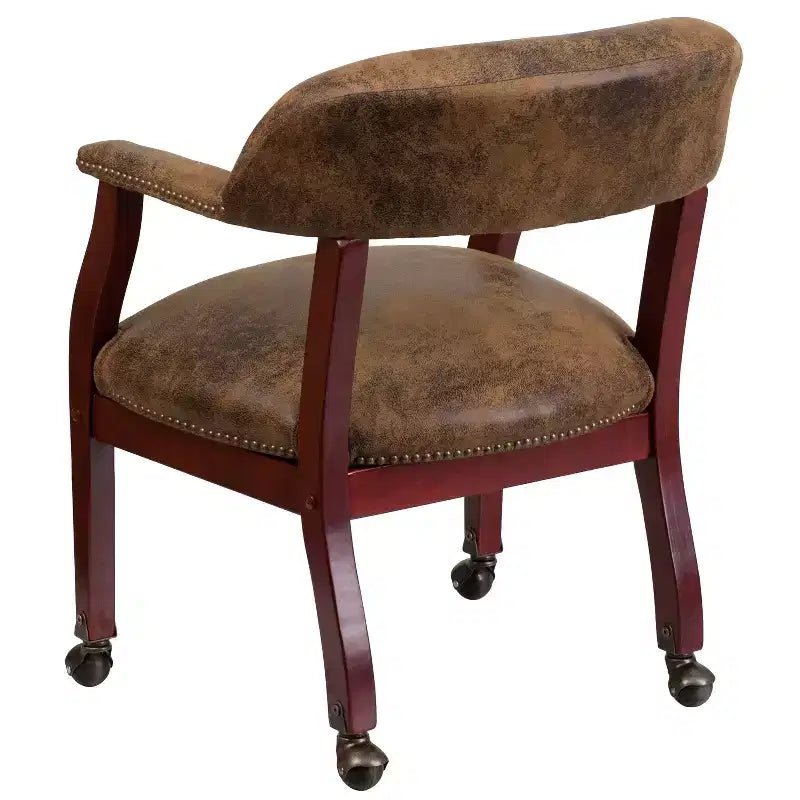 Emma and Oliver Conference Chair with Accent Nail Trim and Casters