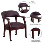 Emma and Oliver Conference Chair with Accent Nail Trim and Casters