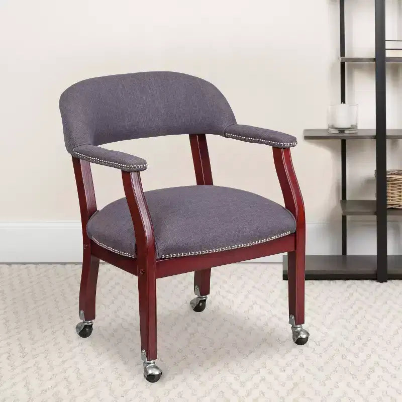 Emma and Oliver Conference Chair with Accent Nail Trim and Casters