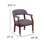 Emma and Oliver Conference Chair with Accent Nail Trim and Casters