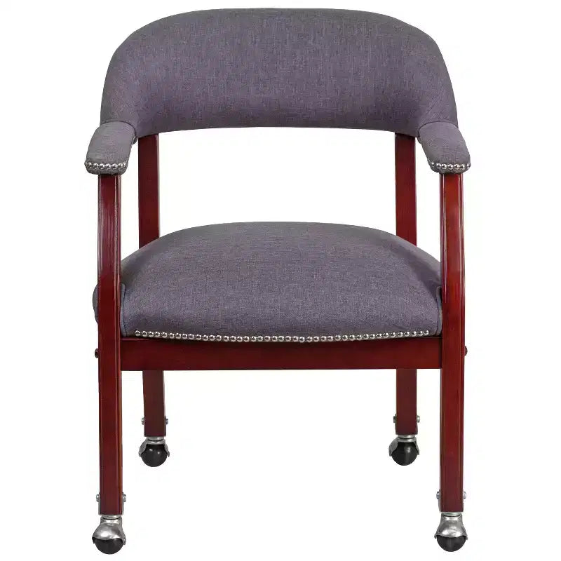 Emma and Oliver Conference Chair with Accent Nail Trim and Casters