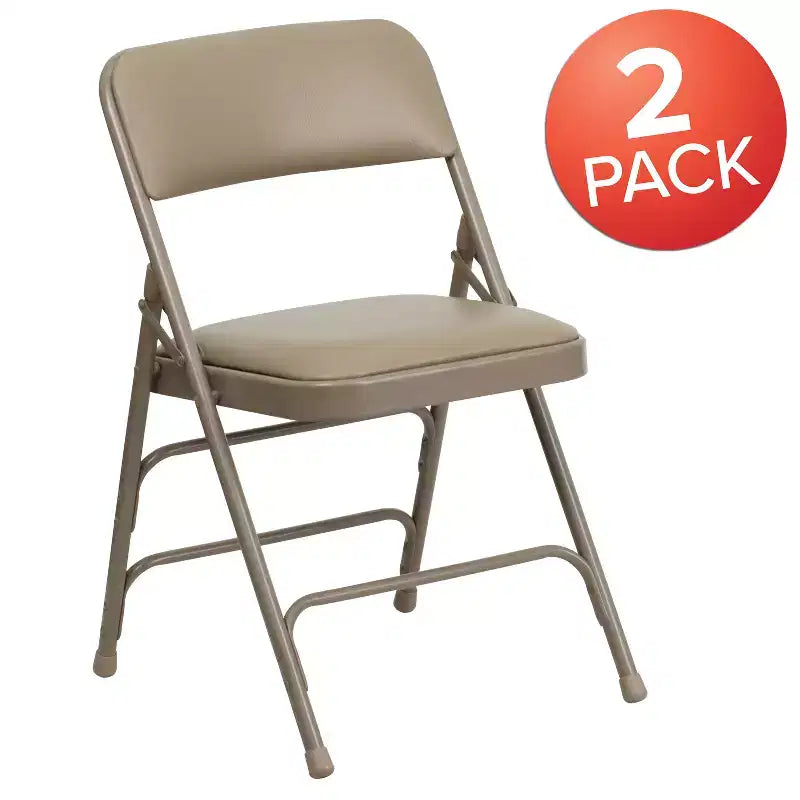 Emma and Oliver 2 Pack Home & Office Portable Party Events Padded Metal Folding Chair