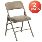 Emma and Oliver 2 Pack Home & Office Portable Party Events Padded Metal Folding Chair
