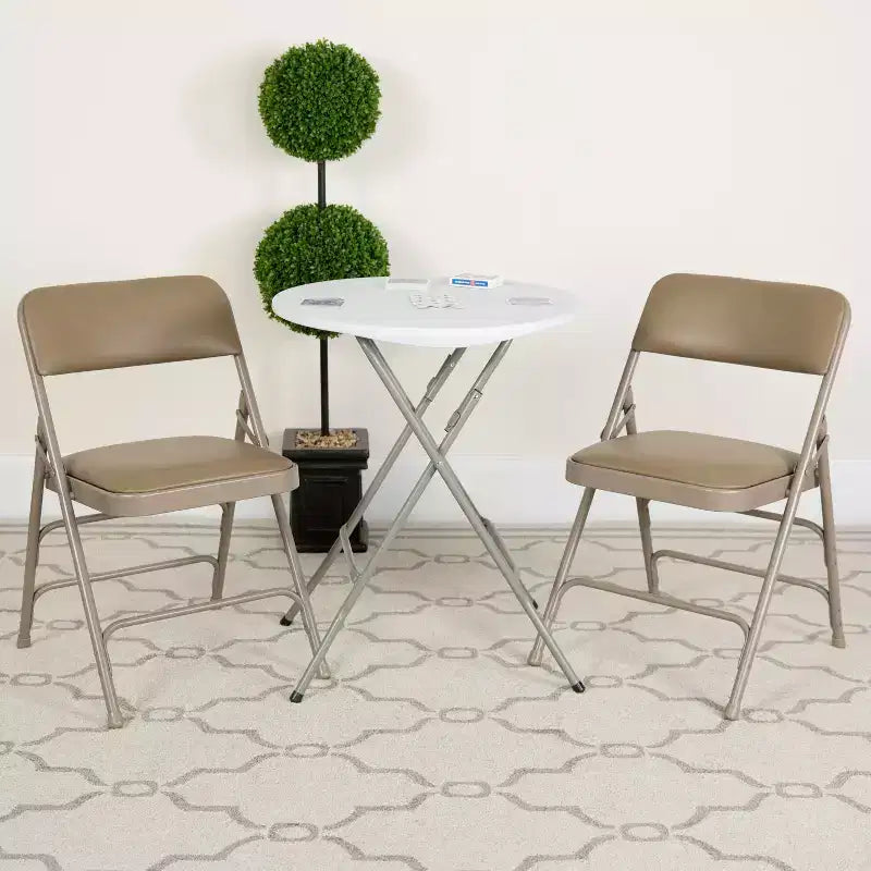 Emma and Oliver 2 Pack Home & Office Portable Party Events Padded Metal Folding Chair