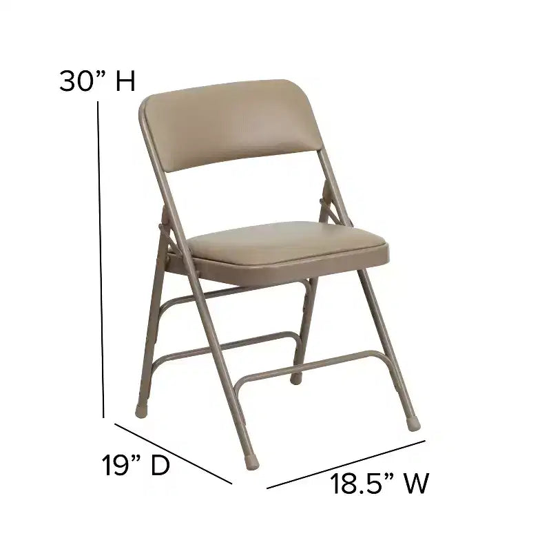 Emma and Oliver 2 Pack Home & Office Portable Party Events Padded Metal Folding Chair