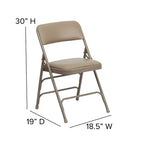 Emma and Oliver 2 Pack Home & Office Portable Party Events Padded Metal Folding Chair