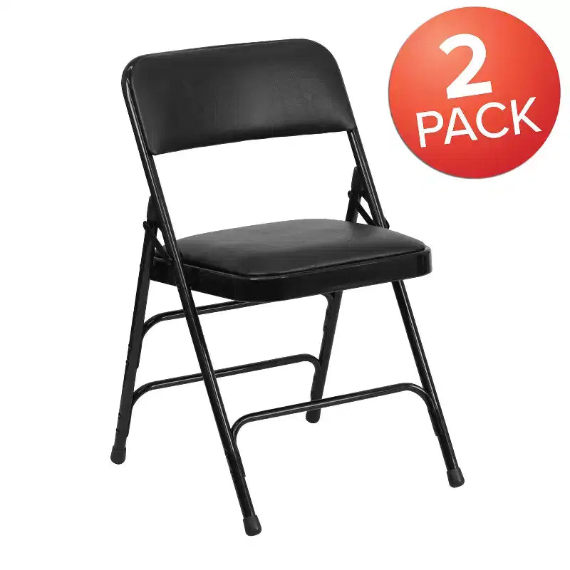 Emma and Oliver 2 Pack Home & Office Portable Party Events Padded Metal Folding Chair