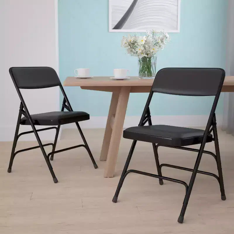 Emma and Oliver 2 Pack Home & Office Portable Party Events Padded Metal Folding Chair