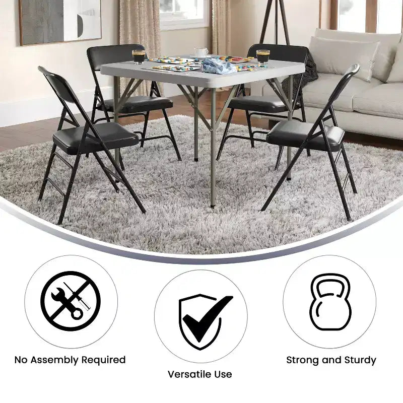 Emma and Oliver 2 Pack Home & Office Portable Party Events Padded Metal Folding Chair