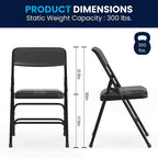 Emma and Oliver 2 Pack Home & Office Portable Party Events Padded Metal Folding Chair