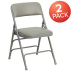 Emma and Oliver 2 Pack Home & Office Portable Party Events Padded Metal Folding Chair