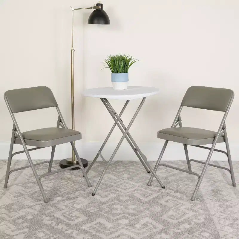 Emma and Oliver 2 Pack Home & Office Portable Party Events Padded Metal Folding Chair