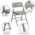 Emma and Oliver 2 Pack Home & Office Portable Party Events Padded Metal Folding Chair