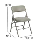 Emma and Oliver 2 Pack Home & Office Portable Party Events Padded Metal Folding Chair