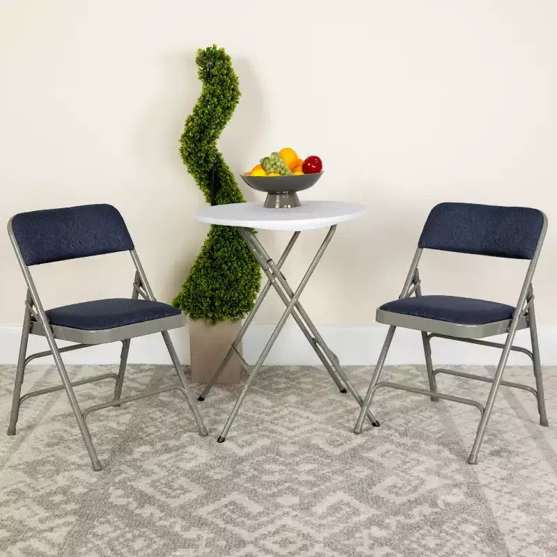 Emma and Oliver 2 Pack Home & Office Portable Party Events Padded Metal Folding Chair