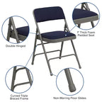 Emma and Oliver 2 Pack Home & Office Portable Party Events Padded Metal Folding Chair