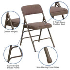 Emma and Oliver 2 Pack Home & Office Portable Party Events Padded Metal Folding Chair