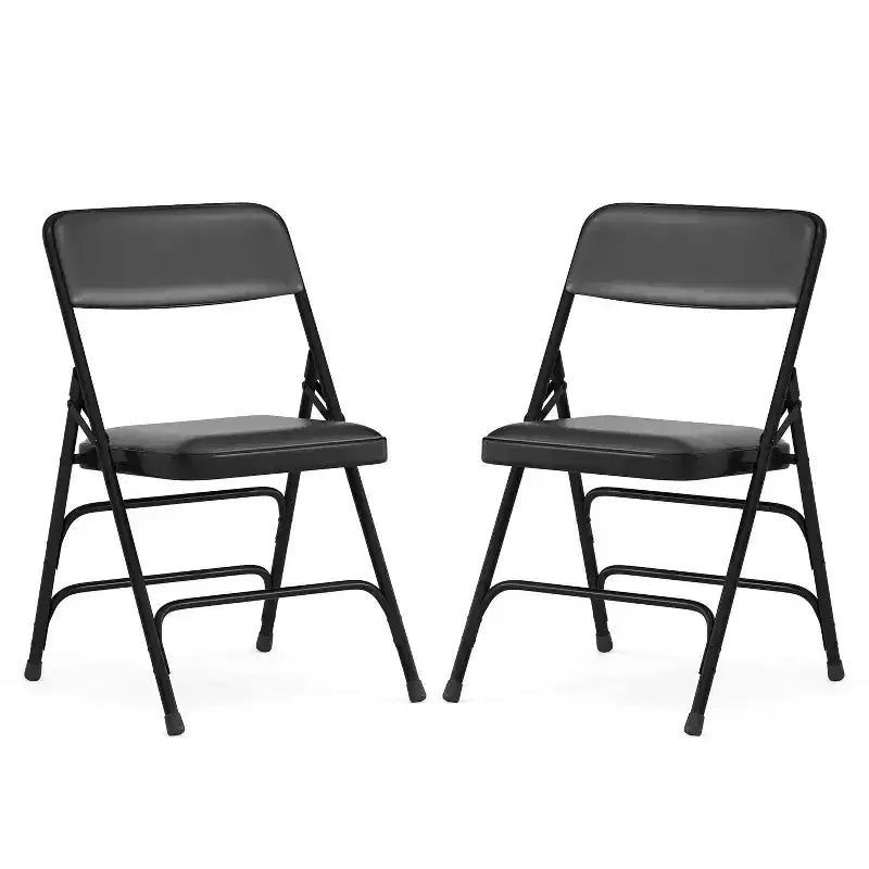 Emma and Oliver 2 Pack Home & Office Portable Party Events Padded Metal Folding Chair