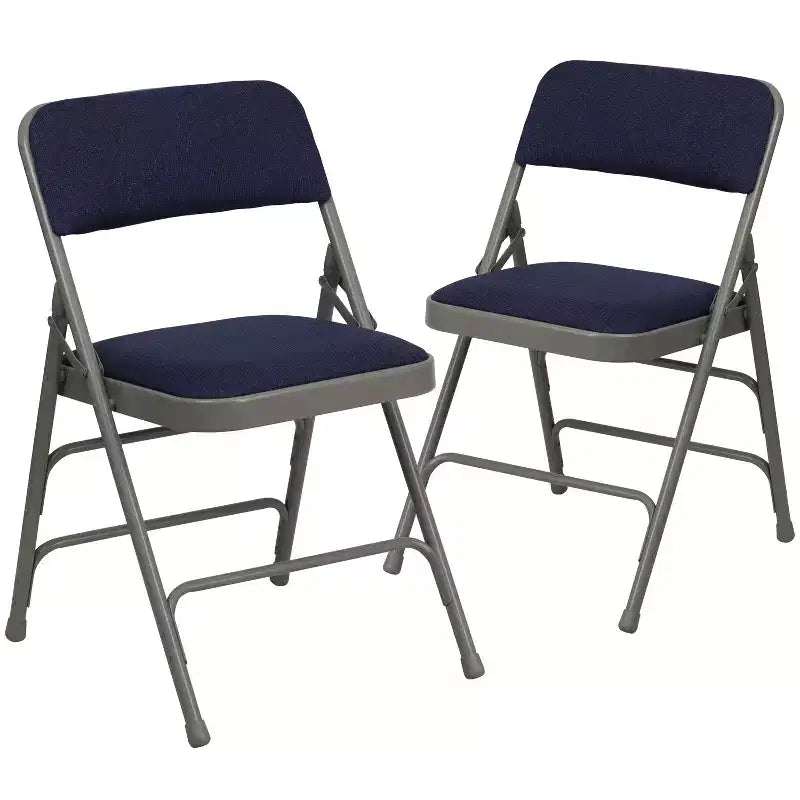 Emma and Oliver 2 Pack Home & Office Portable Party Events Padded Metal Folding Chair