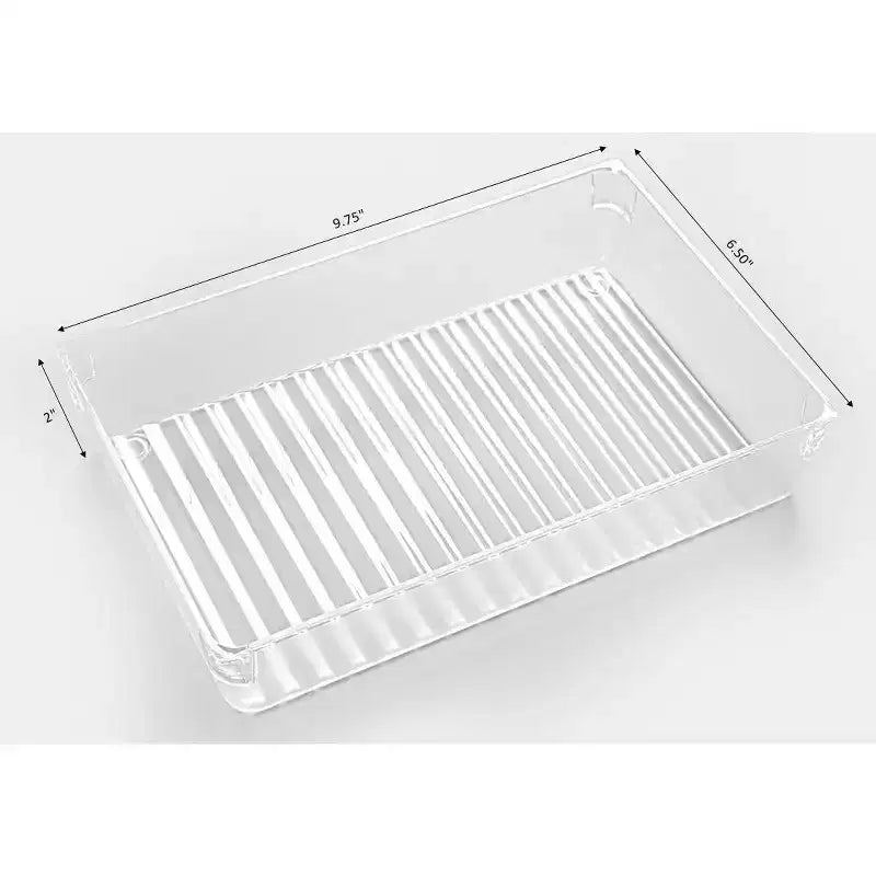 Basicwise Clear Plastic Set of 4 Drawer Organizers