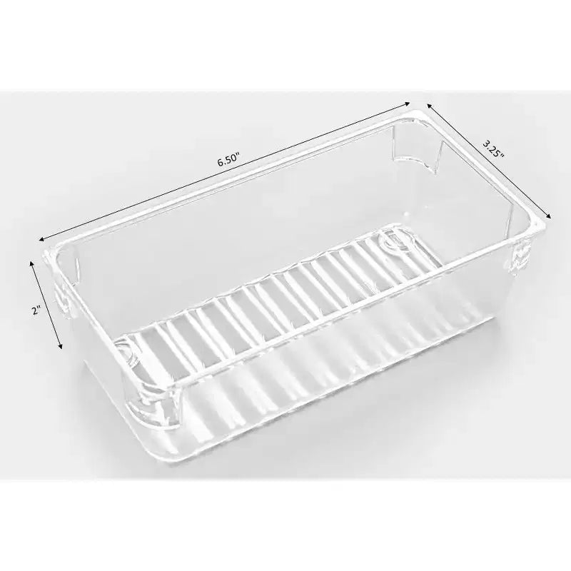 Basicwise Clear Plastic Set of 4 Drawer Organizers