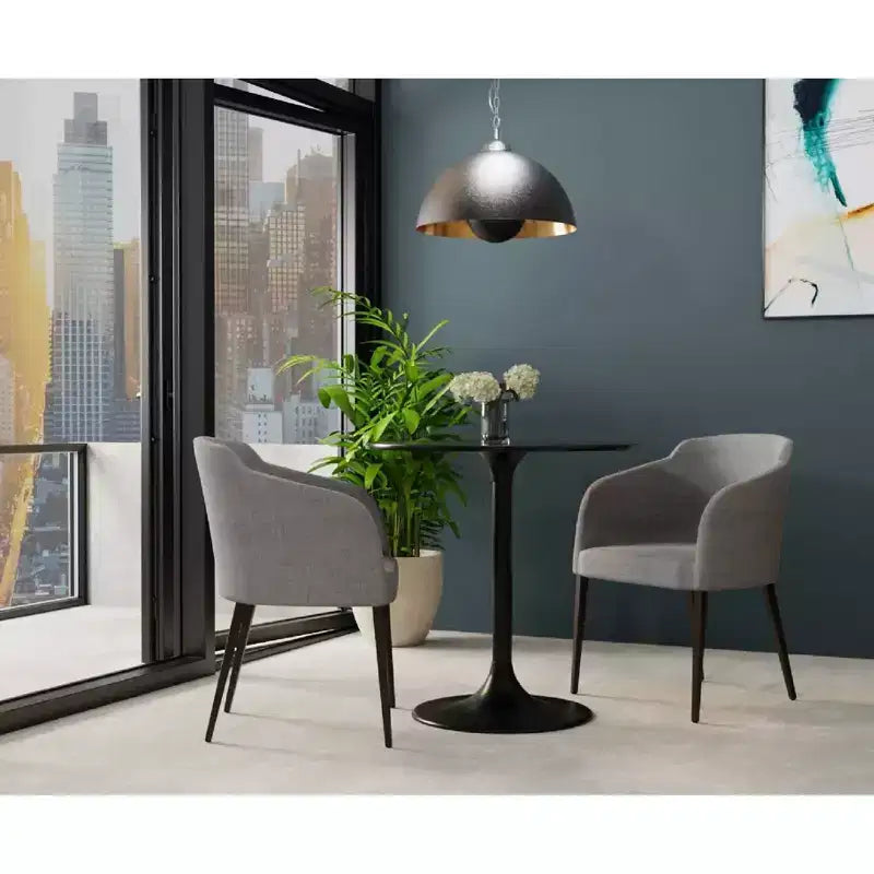 Carolina Living 30 Zaha Tavolo da pranzo rotondo con ripiano in marmo