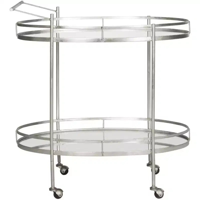 Dante Bar Cart - FOX2553A - Silver/Mirror - Safavieh