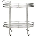 Dante Bar Cart - FOX2553A - Silver/Mirror - Safavieh