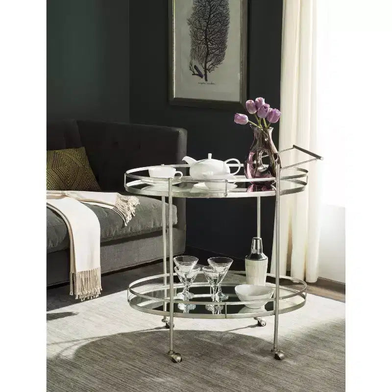 Carrello Bar Dante - FOX2553A - Argento/Specchio - Safavieh
