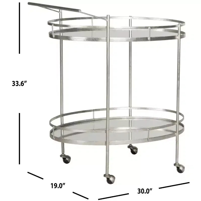 Carrello Bar Dante - FOX2553A - Argento/Specchio - Safavieh