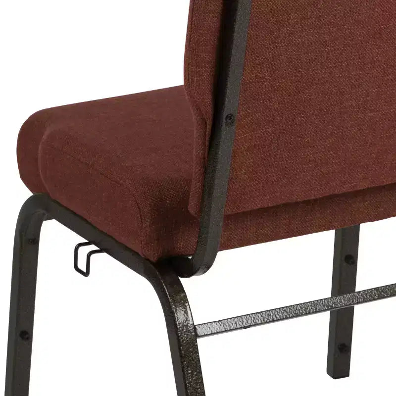 Flash Furniture Advantage Auditorium Chair - Stacking Padded Chair - 20.5inch Wide Seat - Cinnamon Fabric/Gold Vein Frame