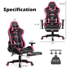 Sedia da ufficio gaming massaggiante reclinabile girevole da corsa Costway con poggiapiedi