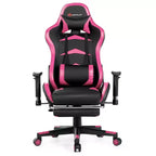 Sedia da ufficio gaming massaggiante reclinabile girevole da corsa Costway con poggiapiedi